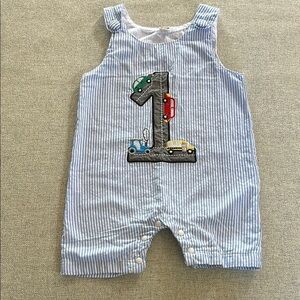 Seersucker Summer Toddler Romper